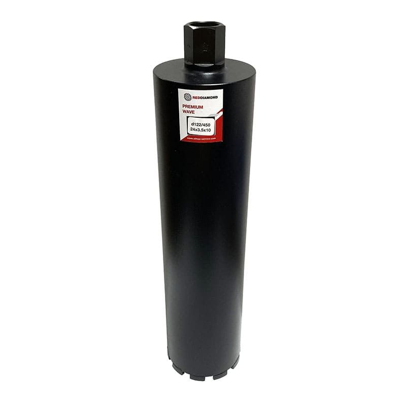 Алмазная коронка RedDiamond Premium Wave d126/450/24х3,5х10/10, 1 1/4 1130021 - изображение 10