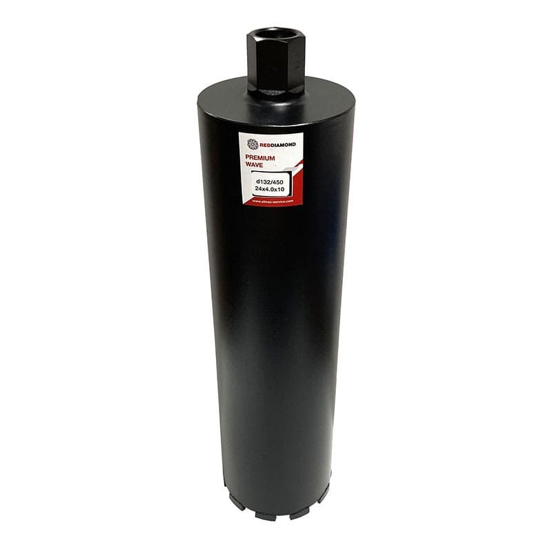 Алмазная коронка RedDiamond Premium Wave d132/450/24х4,0х10/10, 1 1/4 1130022