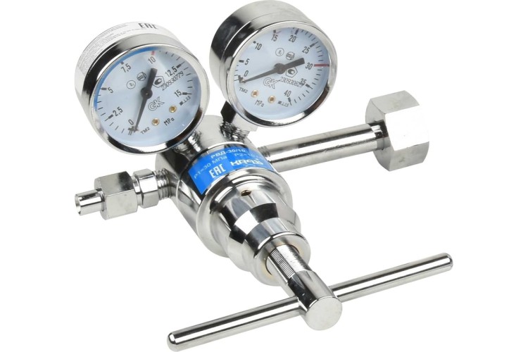 Редуктор высокого давления KRASS РВД-30/10 кислород/инертные газы ПОВЕРЕННЫЙ 2141001PV - изображение 2