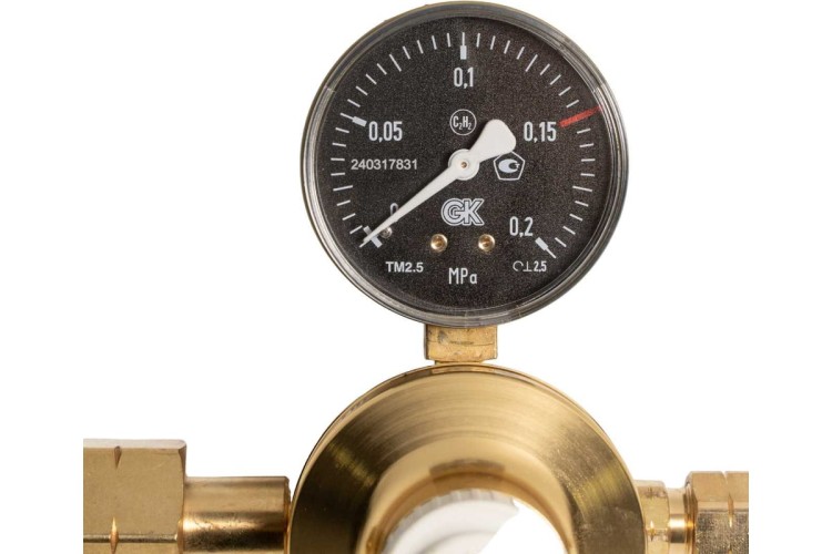 Регулятор ацетиленовый KRASS САО-10 сетевой 1,2/0,1 МПа, 10 м3/час 2722003 - изображение 4