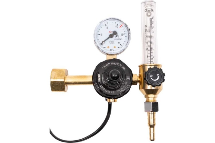 Регулятор расхода газа KRASS У 30/АР 40 КРП Р 36V для углекислоты и аргона ПОВЕРЕННЫЙ 2133502PV