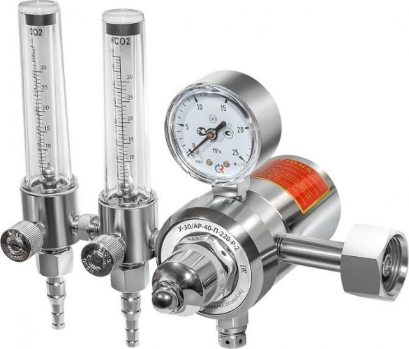 Регулятор расхода СВАРОГ У-30/АР-40-П-220-Р-2 с 2-мя ротаметрами и подогревателем 220 В 00000094742