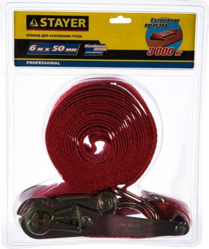 Ремень для крепления груза STAYER PROFESSIONAL 40564-6 ширина ленты 50мм, длина 6м 40564-6 - изображение 4
