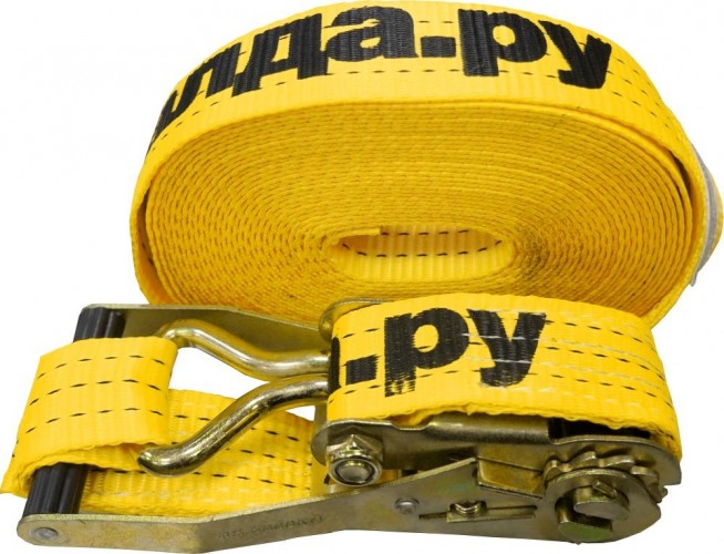 Ремень стяжной КУВАЛДА.РУ 3,5т/7т 12 м (75 мм) с крюками GS02072