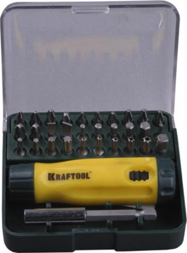 Реверсивная отвертка KRAFTOOL "EXPERT" со вставками, 32 предмета, 26142-Н32 26142-H32