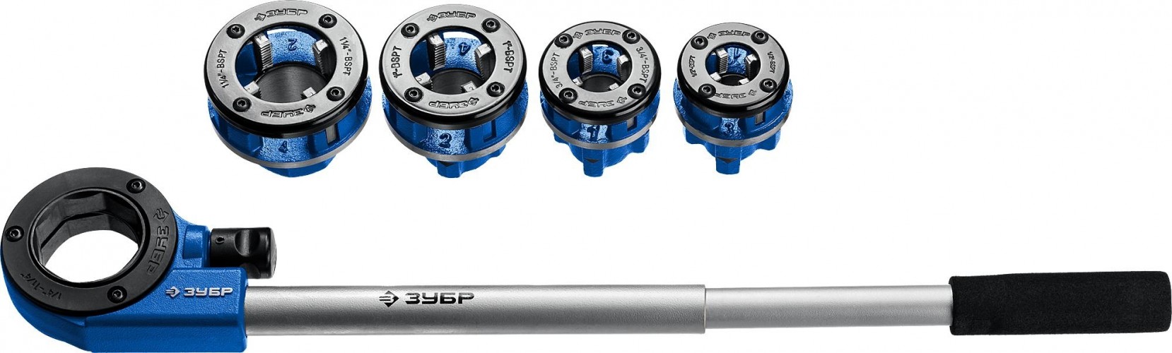 Резьбонарезной комплект ЗУБР 28270-Н4 от 1/2" до 1 1/4" 28270-H4_z01
