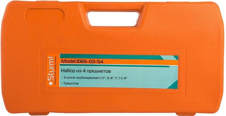 Резьбонарезной набор Sturm 1065-03-S4 4 клуппа (1/2", 3/4", 1", 1-1/4" + трещотка) - изображение 2