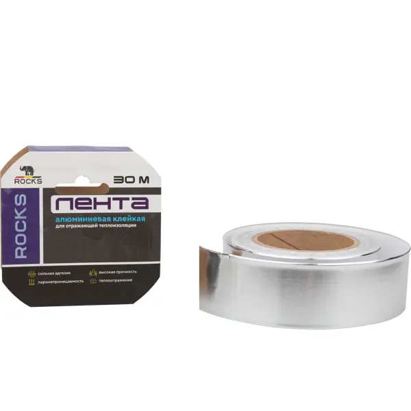 Самоклеящаяся лента алюминиевая Rocks 50 мм х 30 м - изображение 2