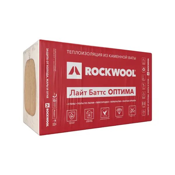 Утеплитель ROCKWOOL Лайт Баттс Оптима 50 мм 6 м2