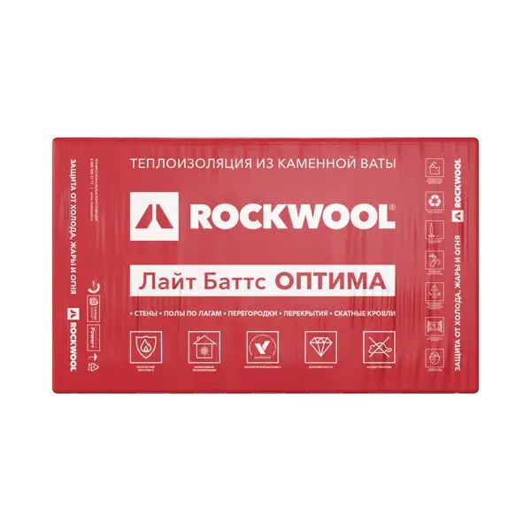 Утеплитель ROCKWOOL Лайт Баттс Оптима 50 мм 6 м2 - изображение 6