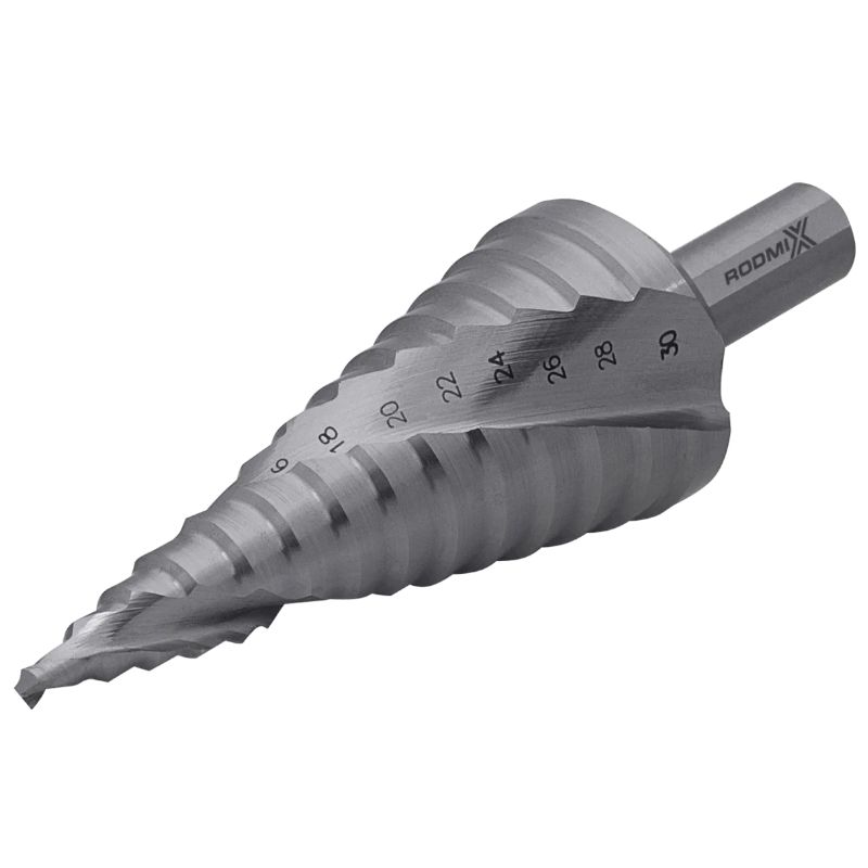 Ступенчатое сверло со спиральной канавкой RODMIX 10 ступеней, 4-22 мм
