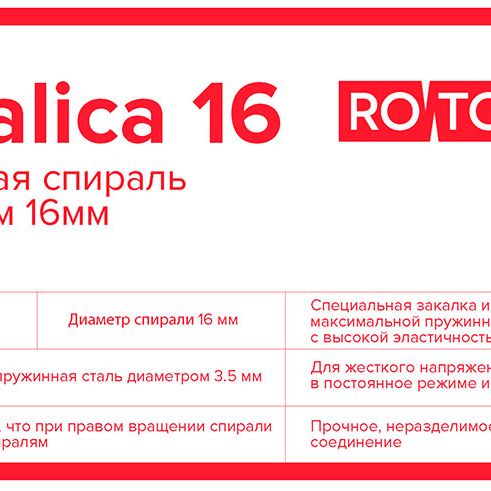 Стандартная прочистная спираль Rotorica Spiralica 16