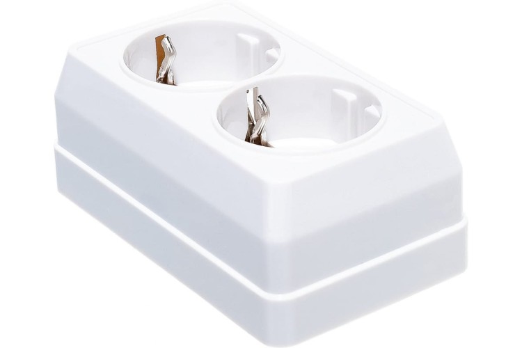 Розетка 2-местная IEK ОКТАВА РС22-3-ОБ 16А  с заземлением белая ERO21-K01-16-DC - изображение 2