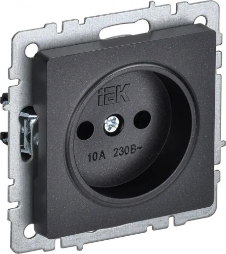 Розетка IEK BRITE РС10-1-0 10а без защ. шторок черн. BR-R10-10-K02