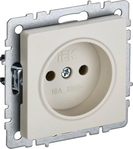Розетка IEK BRITE РС10-1-0 10а без защ. шторок беж. BR-R10-10-K10