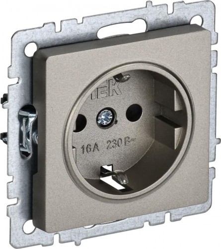 Розетка IEK BRITE РС11-1-0 16а без защ. шторки шампань BR-R11-16-K37