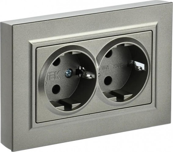 Розетка IEK BRITE РС12-3 16а 2-м без защ. шторок шампань BR-R21-16-K37-F