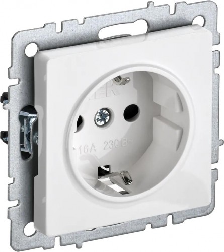 Розетка IEK BRITE РС14-1-0 16а защ. шторки бел. BR-R14-16-K01