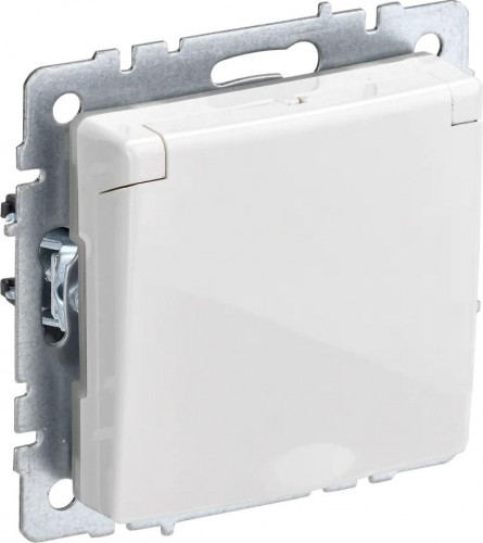 Розетка IEK BRITE РСбш10-3 16а защ. шторки с крышкой BR-R16-16-K01
