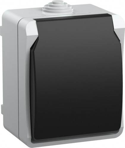 Розетка IEK Форс РСб20-3 1-м оп 16а ip54 с заземл. с крышкой сер. ERS12-K03-16-54-DC