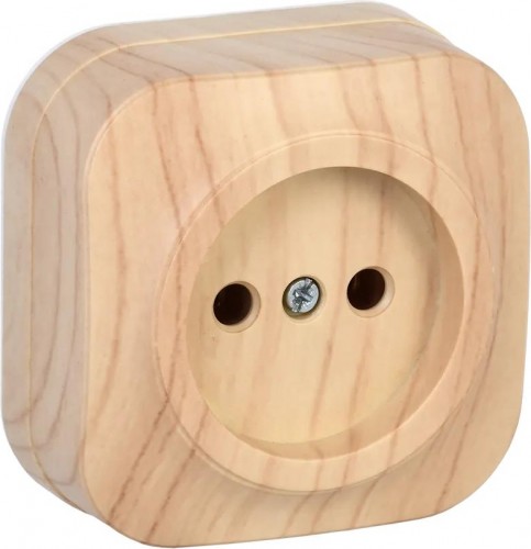 Розетка IEK Glory РС20-2 1-м оп 10а без заземл. сосна ERH10-K34-10