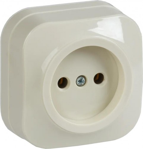 Розетка IEK Glory РС20-2 1-м оп 10а без заземл. крем. ERH10-K33-10