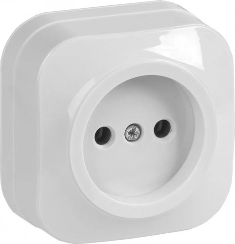 Розетка IEK Glory РС20-2 1-м оп 10а без заземл. бел. ERH10-K01-10