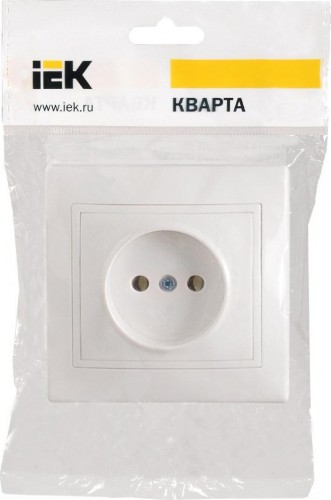 Розетка IEK Кварта 1-м сп 10а ip20 без заземл. бел. ERK13-K01-10-DM - изображение 2