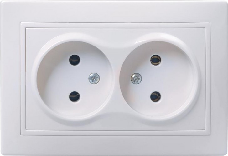 Розетка IEK Кварта 2-м сп 10а ip20 без заземл. ERK23-K01-10-DM