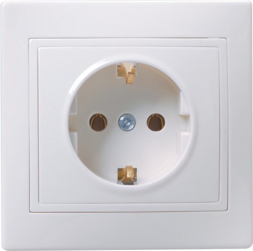 Розетка IEK Кварта РС10-3 1-м сп 16а ip20 с заземл. бел. ERK14-K01-16-DM