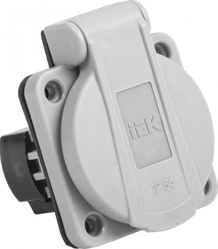 Розетка IEK MAGNUM 2P панельная рп13-3 с защ. крышкой с заземл. PSN71-016-3-2-54-K03