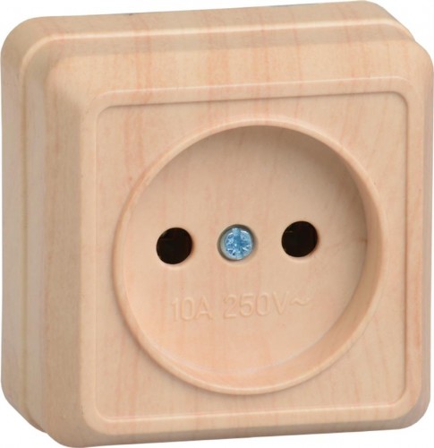 Розетка IEK Октава 10А 1-м оп ip20 без заземл. сосна ERO10-K03-10-DC