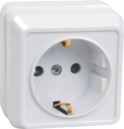 Розетка IEK Октава РС20-3 1-м оп 16а ip20 с заземл. крем. ERO11-K33-16-DC