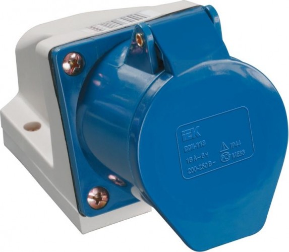 Розетка IEK ССИ-113 оп 16а 220в 2p+pе ip44 PSR11-016-3