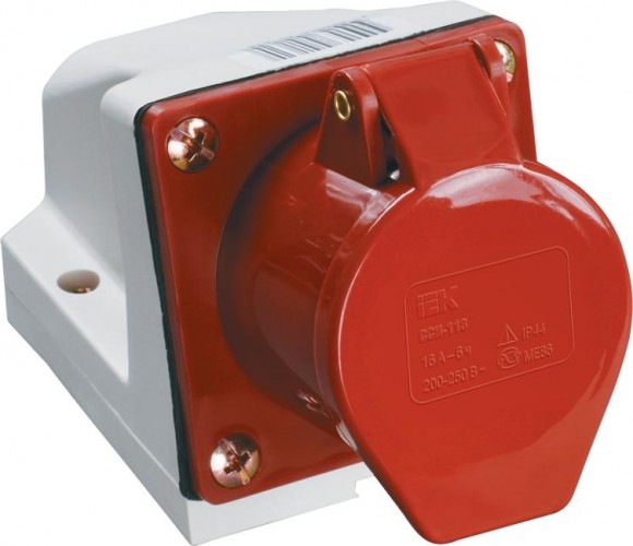 Розетка IEK ССИ-115 оп 16а 3p+pe+n 380в ip44 PSR12-016-5