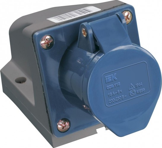 Розетка IEK ССИ-123 оп 32а 220в 2p+pе ip44 PSR11-032-3