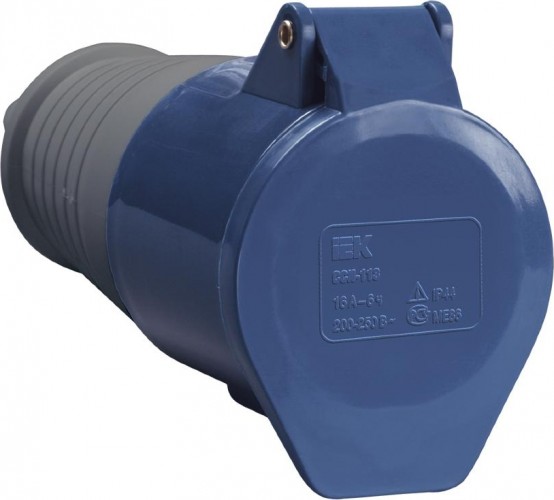 Розетка IEK ССИ-213 кабельная 16а 220в 2p+pе ip44 PSR21-016-3