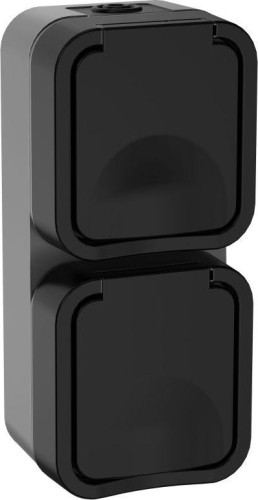 Розетка IEK TORS 2-м ОП 16А IP55 TS132 вертик. с заземл. с крышкой  TS-R26-16-55-V-K53