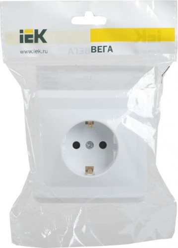 Розетка IEK Вега РС10-3 1-м сп с заземл. контактом 16а ERV11-K01-16-DM - изображение 2