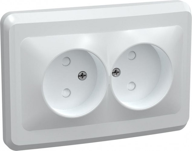 Розетка IEK Вега РС12-2 2-м сп без заземл. контакта 10а ERV20-K01-10-DM