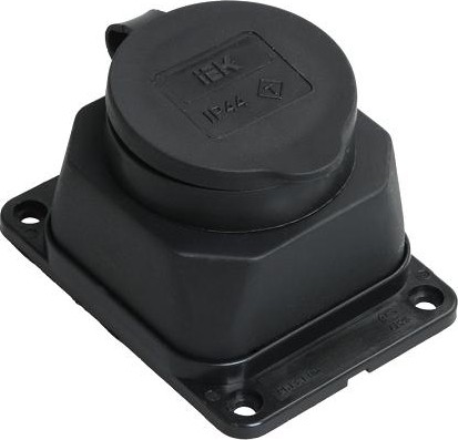 Розетка (колодка) 1-местная IEK РБ13-1-0м IP44 с защитной крышкой PKR11-016-2-K02