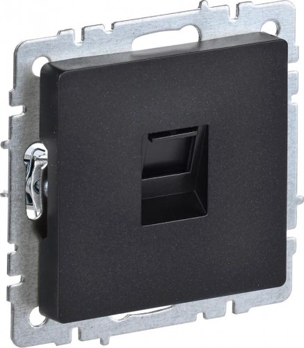 Розетка компьютерная IEK BRITE РК10-БрЧ RJ45 кат.5E черная BR-K10-1-K02