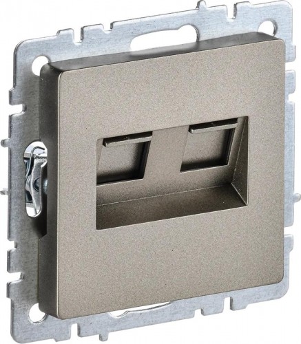 Розетка компьютерная IEK BRITE РК10-2-БрШ двойная RJ45 кат.5E шампань BR-K20-1-K37