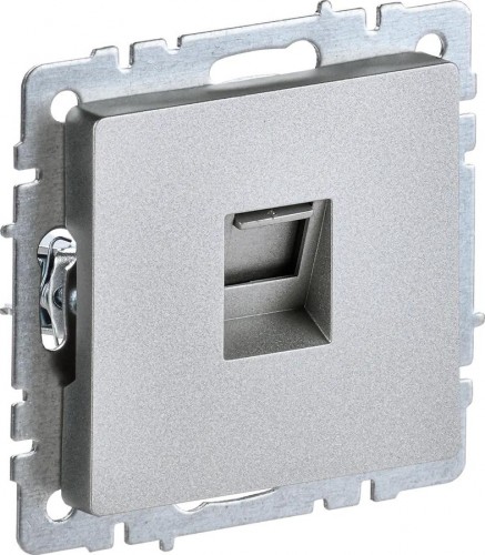Розетка компьютерная IEK BRITE РК10-БрА RJ45 кат.5E алюм. BR-K10-1-K47
