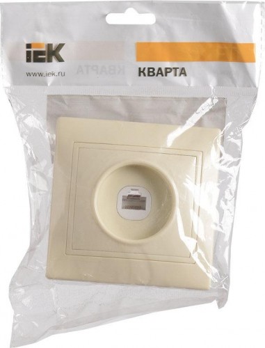 Розетка компьютерная IEK Кварта РК10-ККм 1-м IP20 крем. EKK10-K33-DM - изображение 2