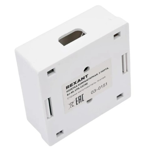 Розетка компьютерная REXANT 03-0151 внешняя, 2-порта RJ-45 (8P8C), UTP, CAT 5e - изображение 5