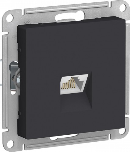 Розетка компьютерная Systeme Electric AtlasDesign RJ45 1-м кат.5e, карбон ATN001083