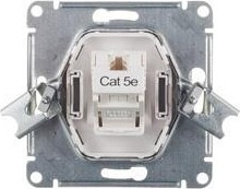 Розетка компьютерная Systeme Electric AtlasDesign RJ45 1-м кат.5e механизм белая ATN000183 - изображение 2