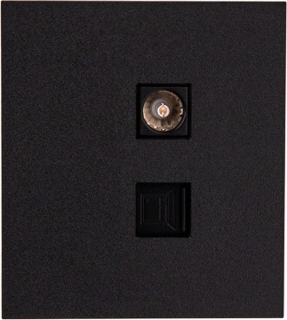 Розетка компьютерная+телевизионная Kranz KR-78-0722-5 Strong, антрацит