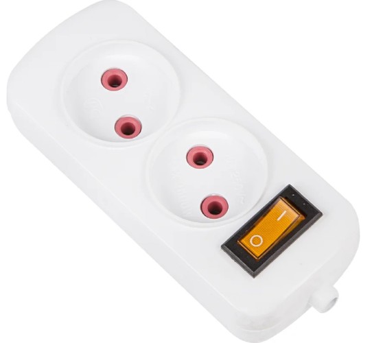 Розетка KRAMER 11-8710  2 гнезда б/з с выключателем PROconnect «Эконом»